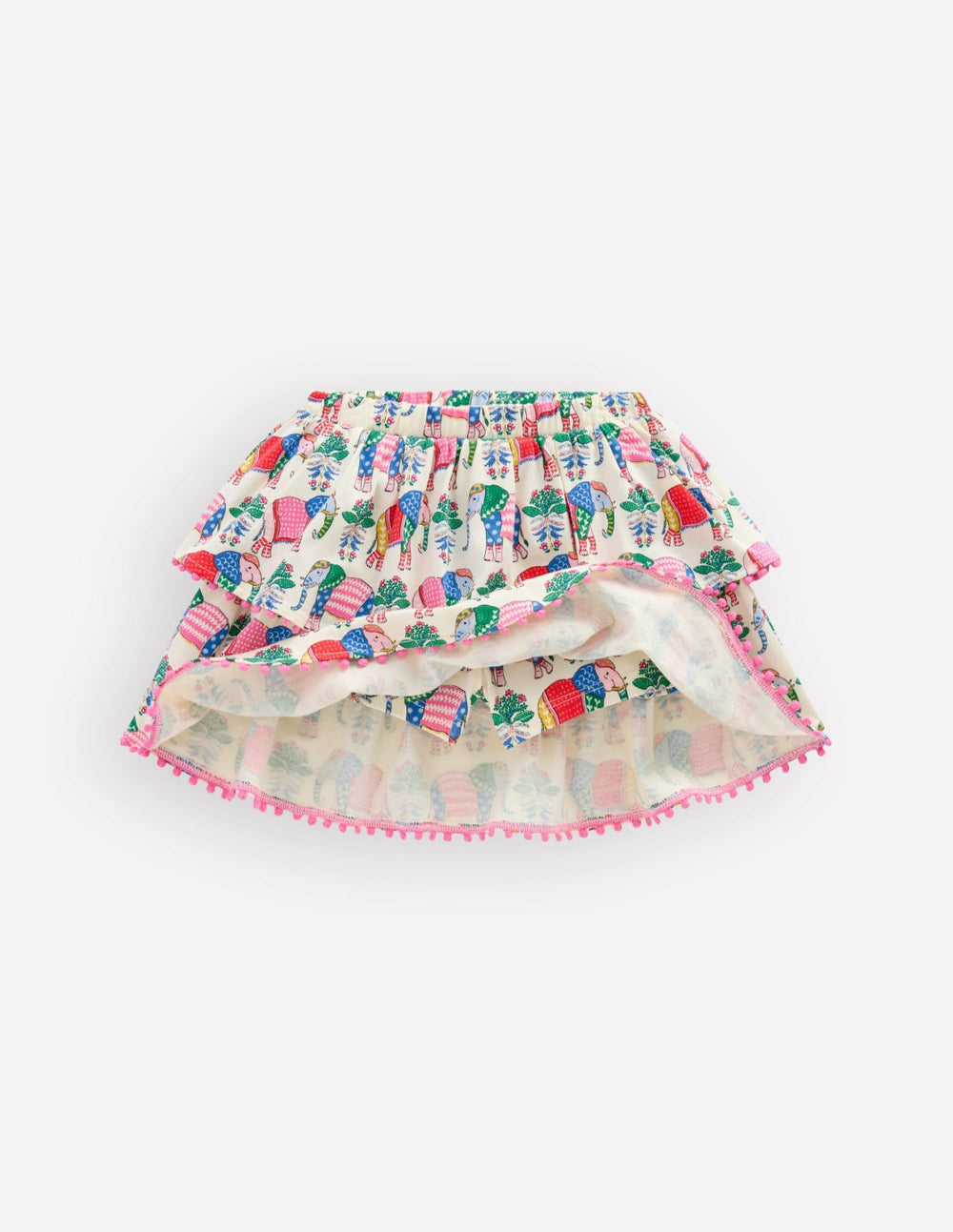 Ruffle Jersey Skort-Multi Elephant Woodblock / Boden Online