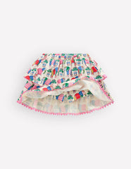 Ruffle Jersey Skort-Multi Elephant Woodblock / Boden Online