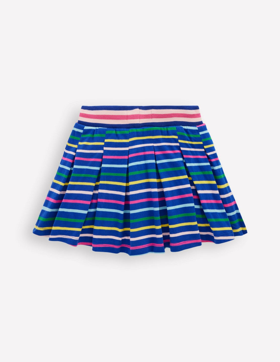 Pleated Jersey Skort-Navy Rainbow Stripe / Boden Discount