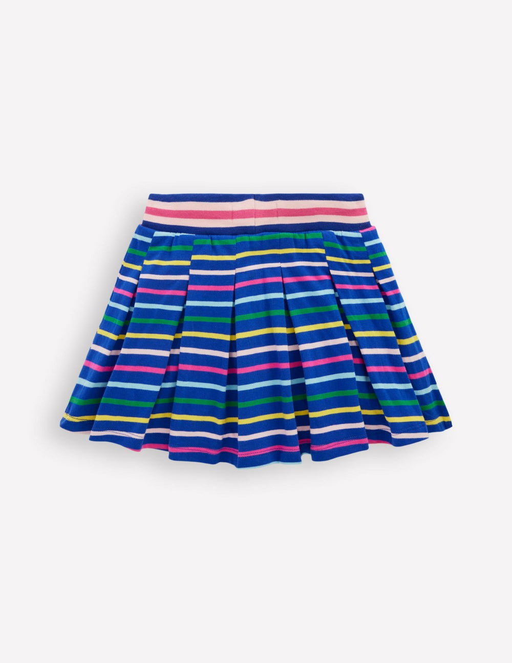 Pleated Jersey Skort-Navy Rainbow Stripe / Boden Discount