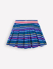 Pleated Jersey Skort-Navy Rainbow Stripe / Boden Discount