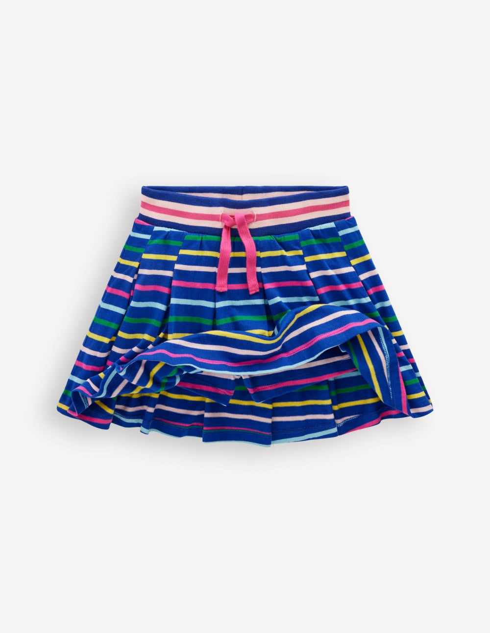 Pleated Jersey Skort-Navy Rainbow Stripe / Boden Discount