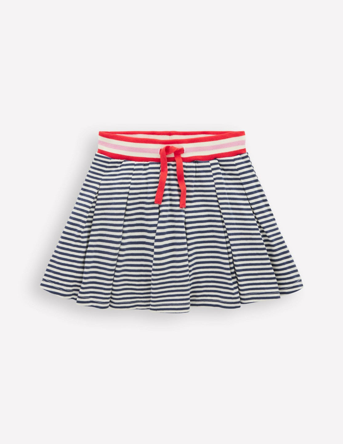 Pleated Jersey Skort-Navy Stripe / Boden us