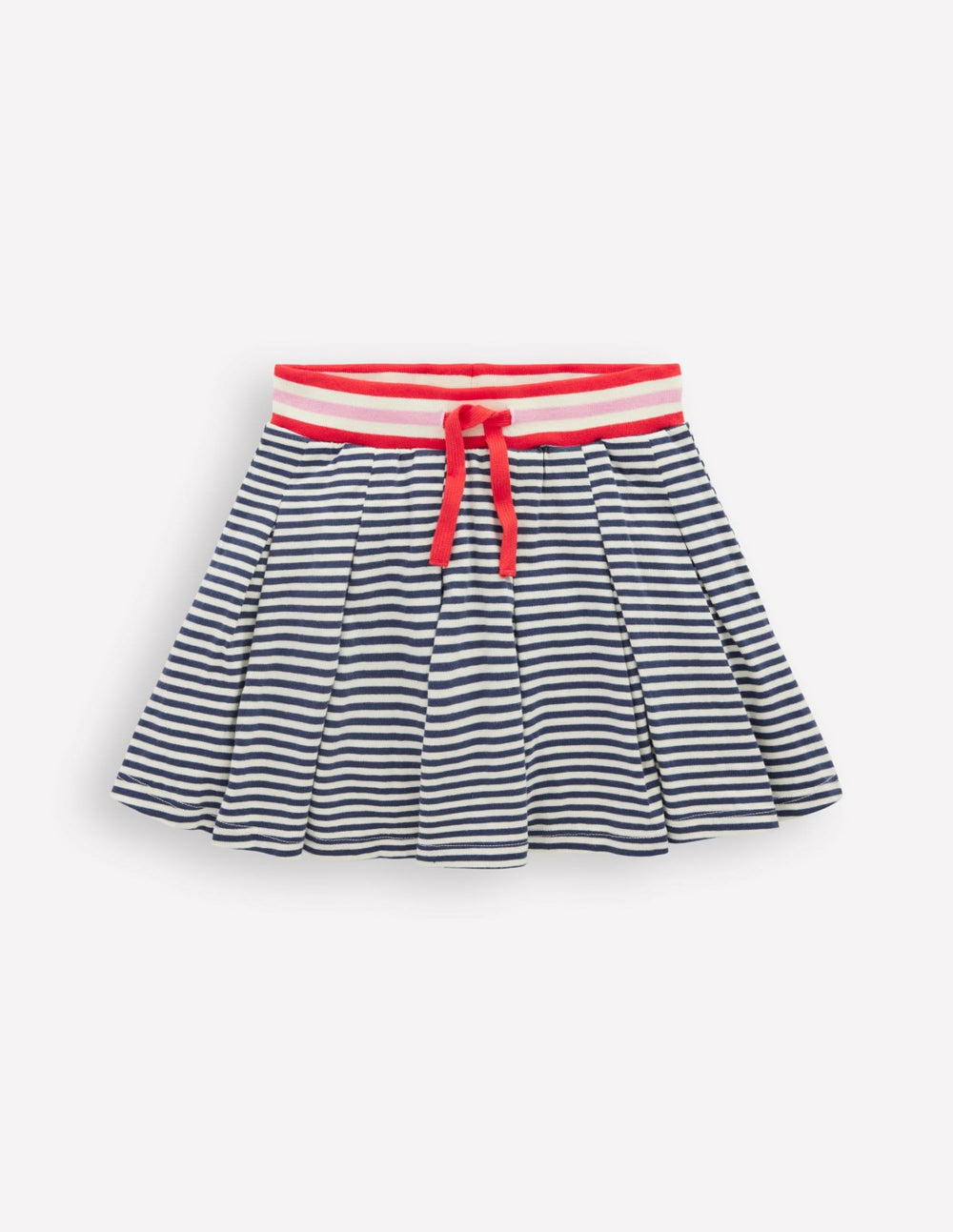 Pleated Jersey Skort-Navy Stripe / Boden us