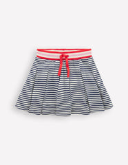 Pleated Jersey Skort-Navy Stripe / Boden us
