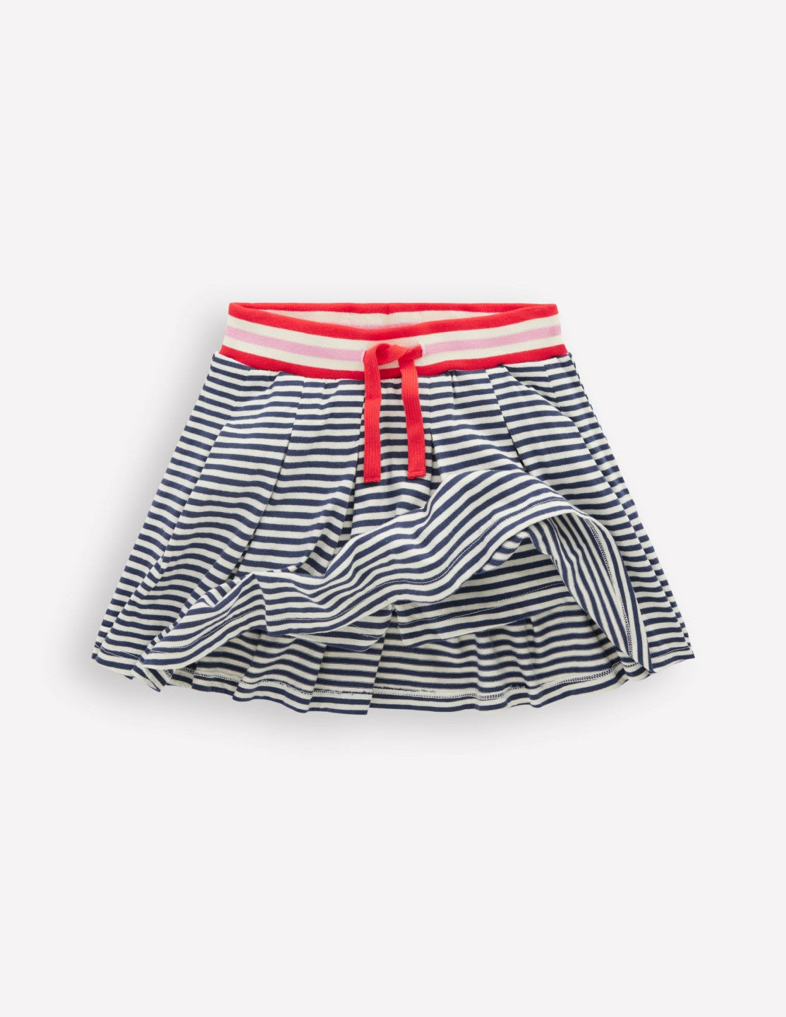 Pleated Jersey Skort-Navy Stripe / Boden us