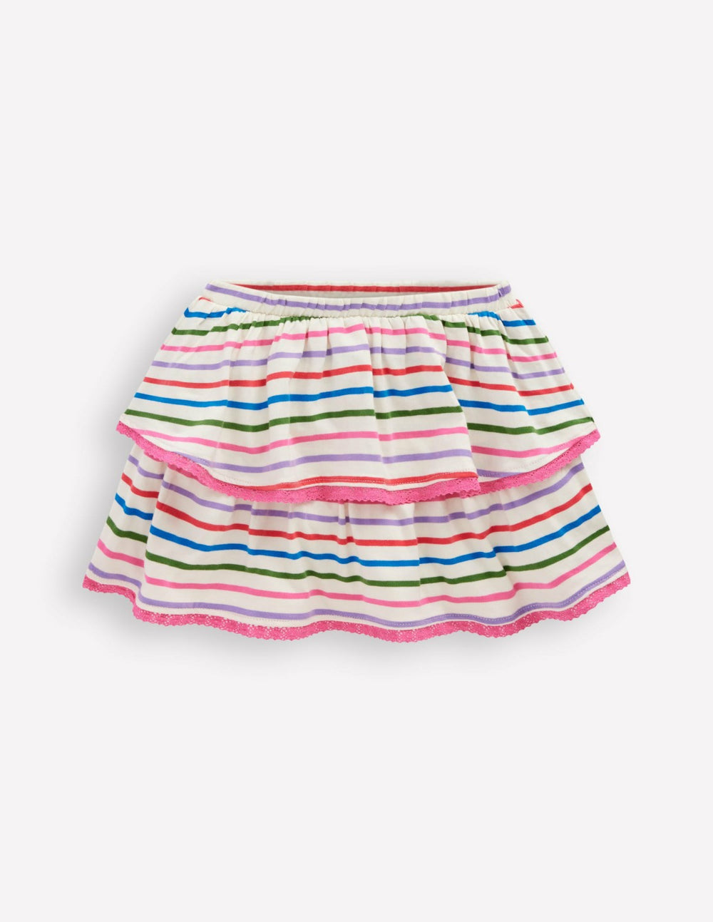 Ruffle Jersey Skort-Multi Stripe / Boden us