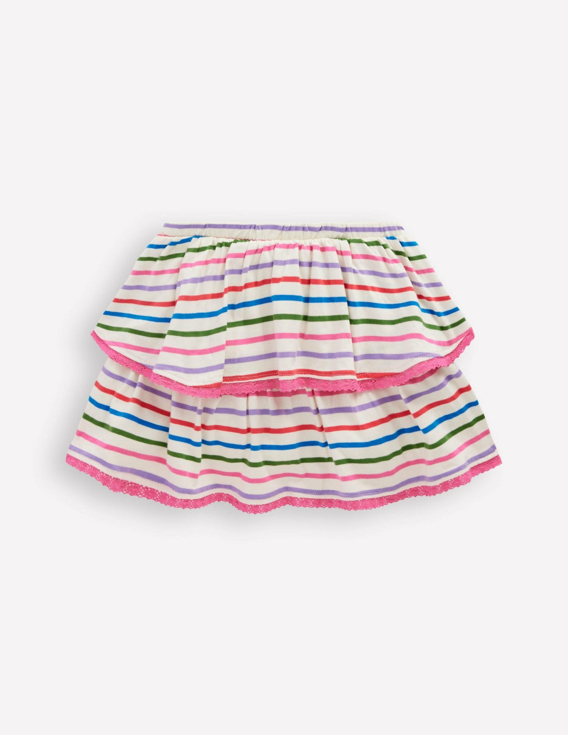 Ruffle Jersey Skort-Multi Stripe / Boden us