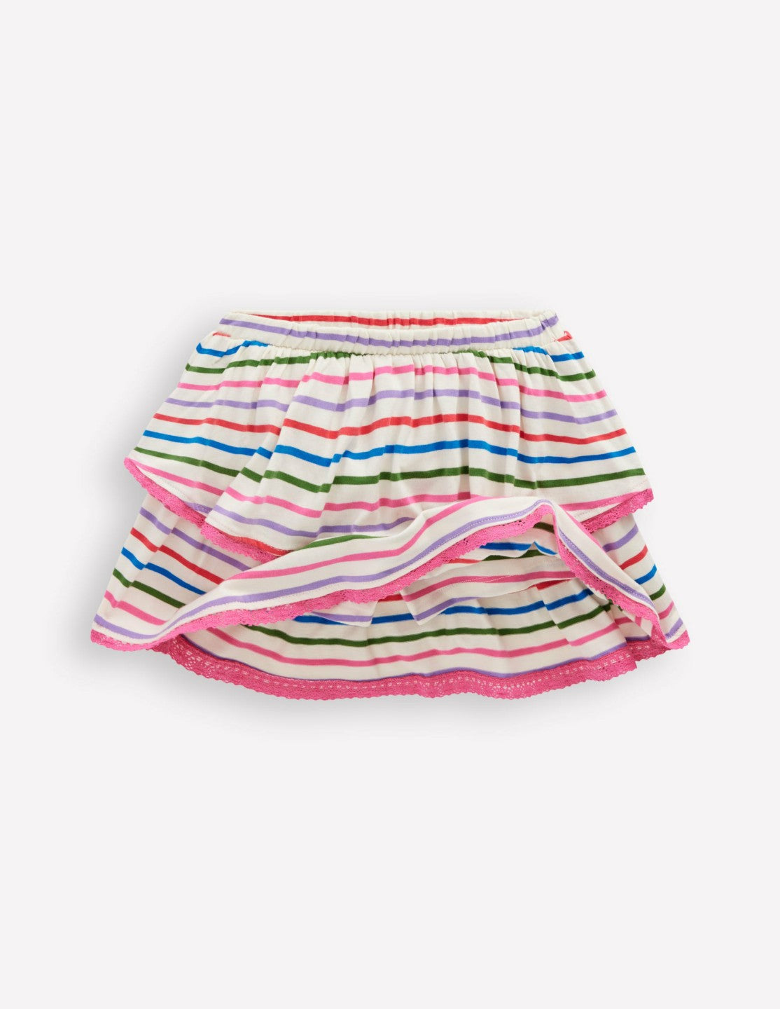 Ruffle Jersey Skort-Multi Stripe / Boden us