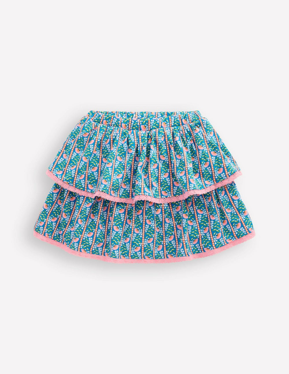 Ruffle Jersey Skort-Kingfisher Blue Floral Vine / Boden Sale