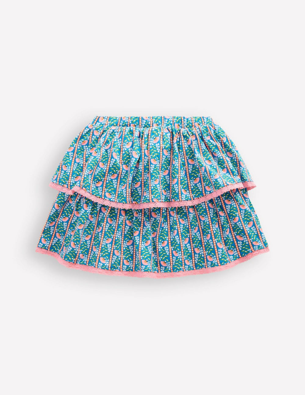 Ruffle Jersey Skort-Kingfisher Blue Floral Vine / Boden Sale