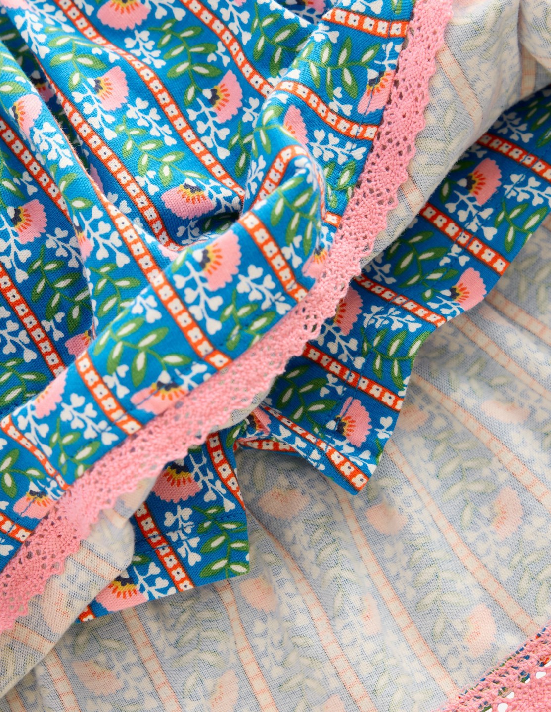 Ruffle Jersey Skort-Kingfisher Blue Floral Vine / Boden Sale