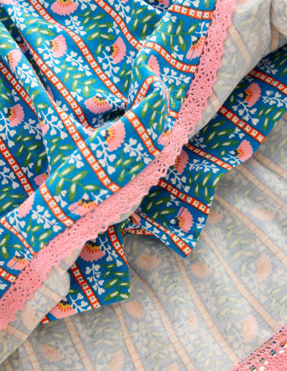 Ruffle Jersey Skort-Kingfisher Blue Floral Vine / Boden Sale