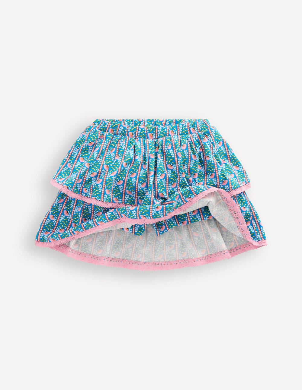 Ruffle Jersey Skort-Kingfisher Blue Floral Vine / Boden Sale