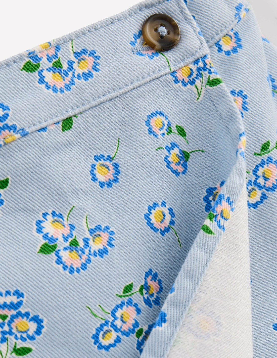 Wrap Woven Skort-Misty Blue Daisy / Boden Discount