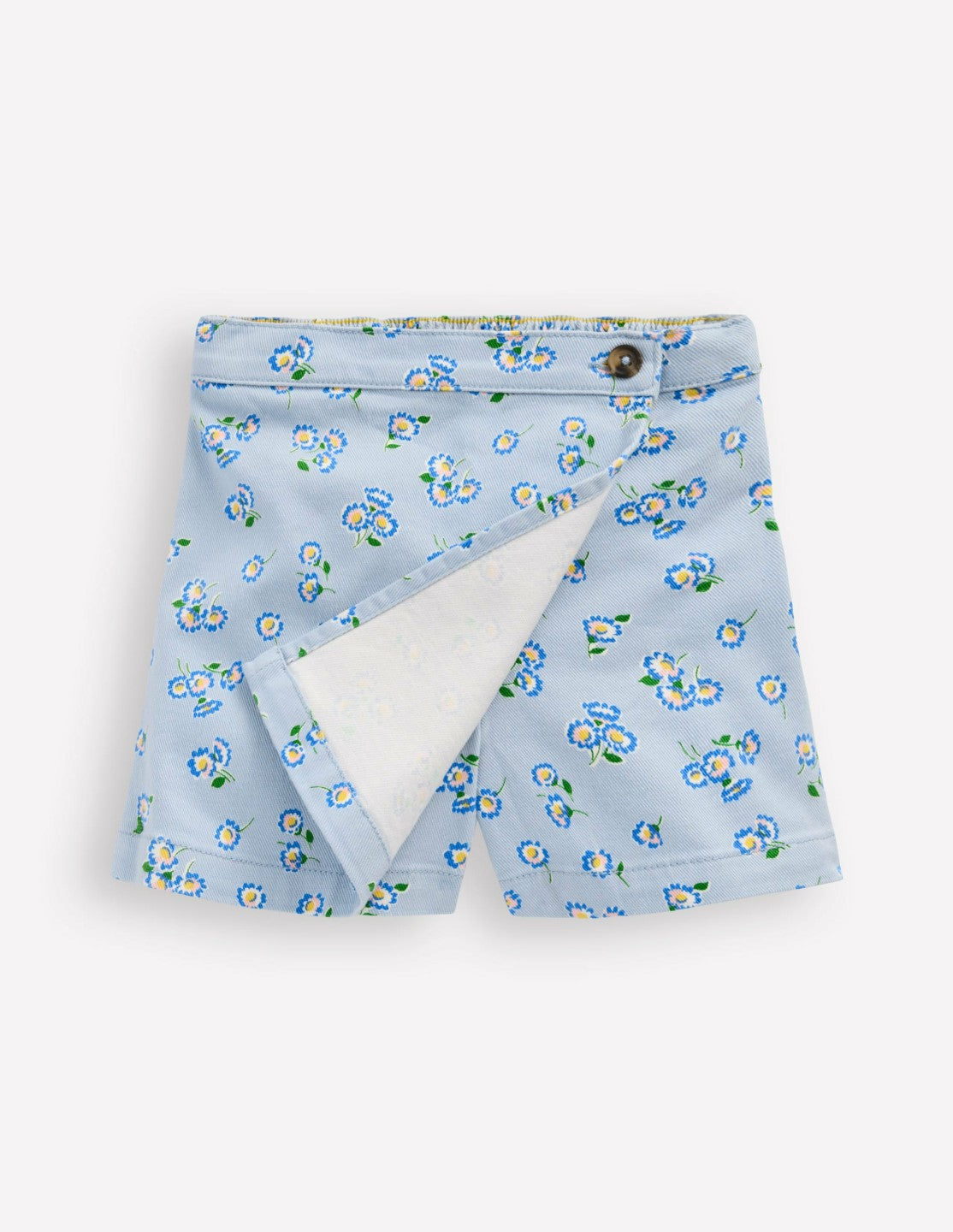Wrap Woven Skort-Misty Blue Daisy / Boden Discount
