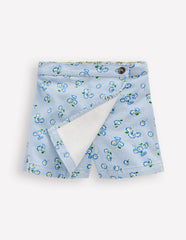 Wrap Woven Skort-Misty Blue Daisy / Boden Discount