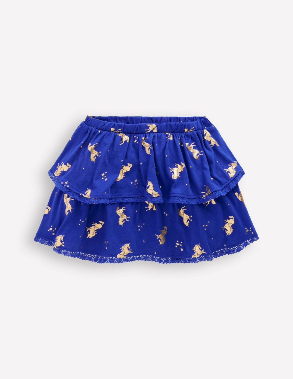 Ruffle Jersey Skort-Sapphire Blue Horses / Boden On sale