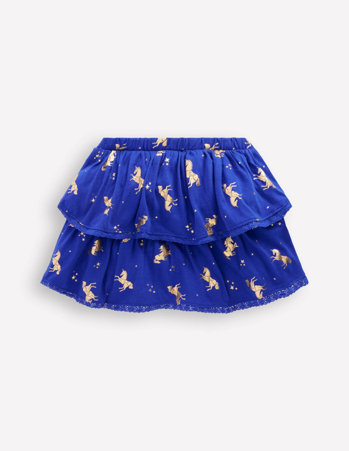Ruffle Jersey Skort-Sapphire Blue Horses / Boden On sale