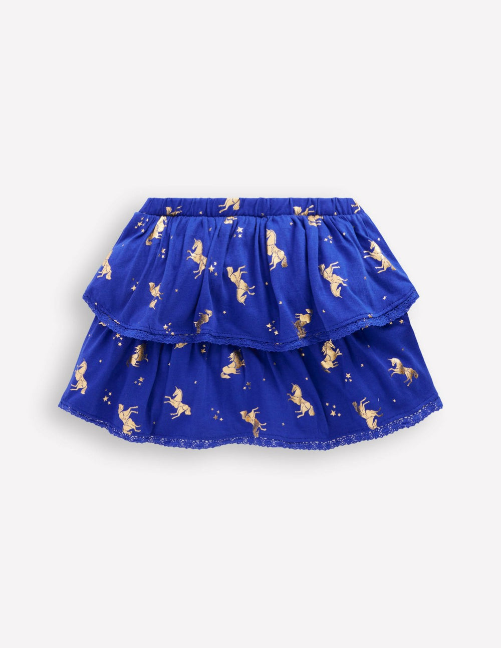 Ruffle Jersey Skort-Sapphire Blue Horses / Boden On sale