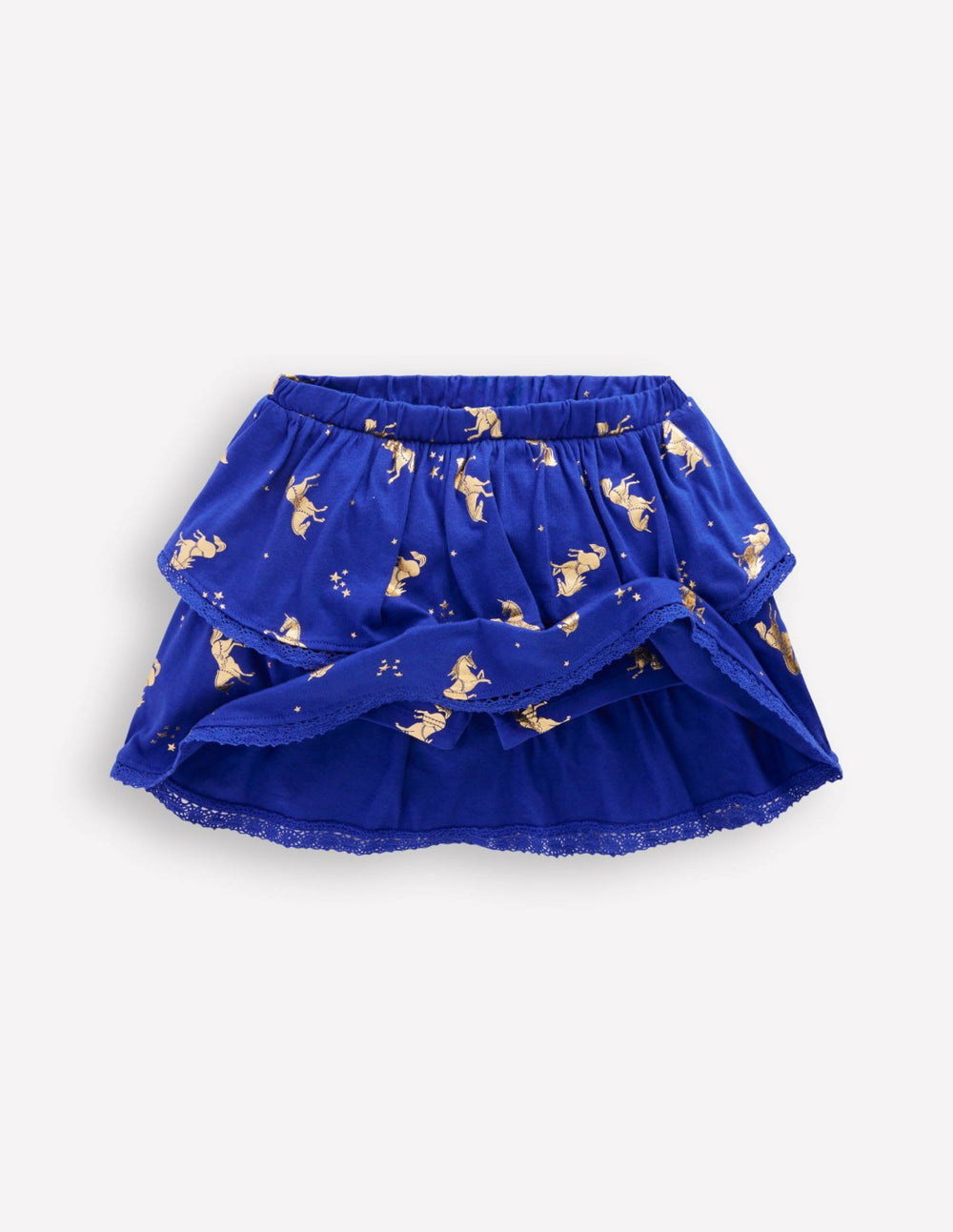 Ruffle Jersey Skort-Sapphire Blue Horses / Boden On sale