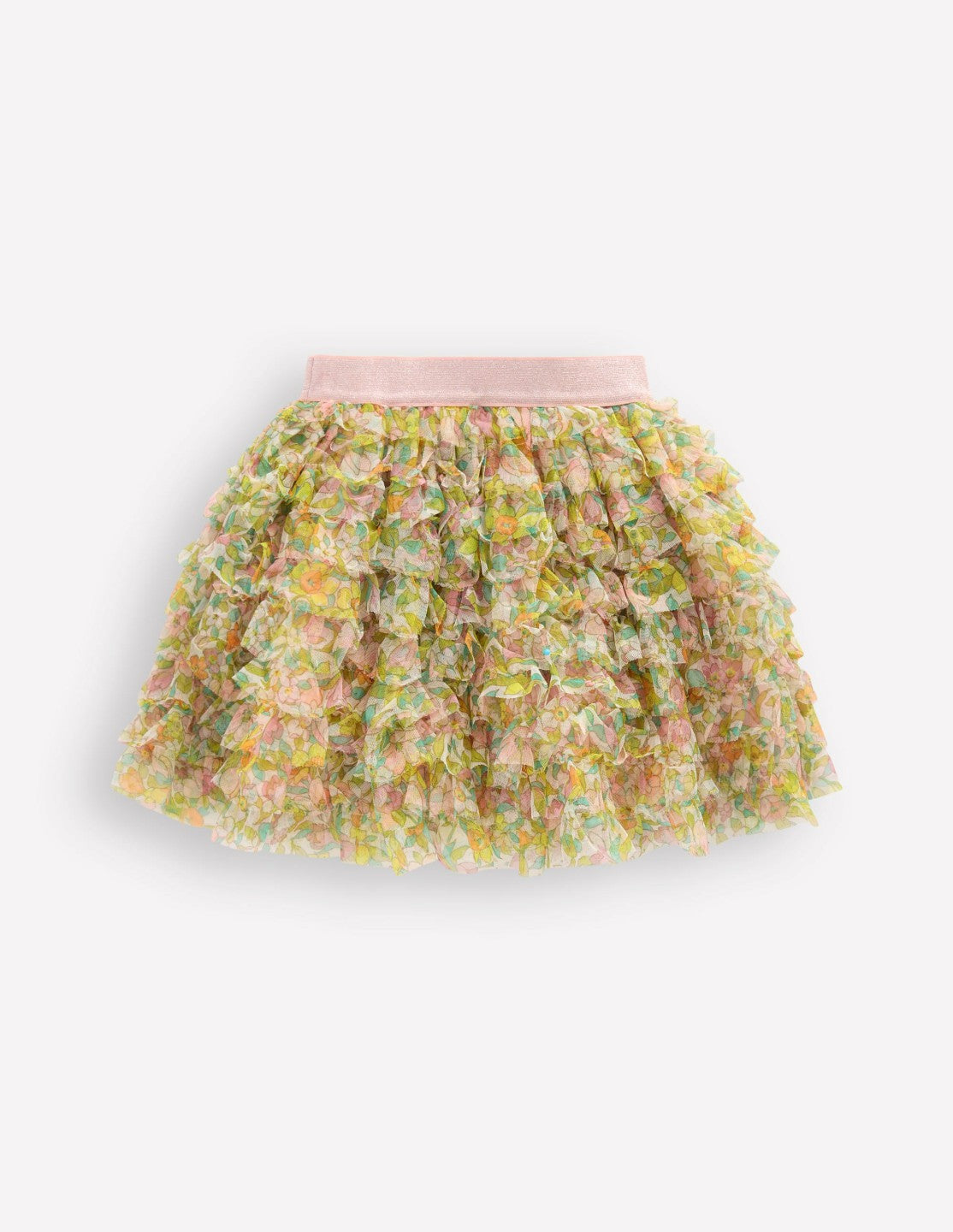 Tulle Ruffle Skirt-Soft Ivory Florabunda / Boden