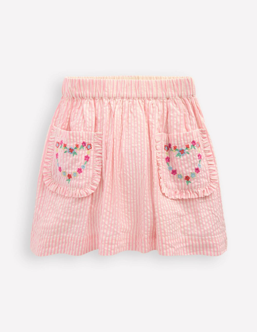 Applique Pocket Skirt-Cosmos Pink Daisy Chain / Boden Discount