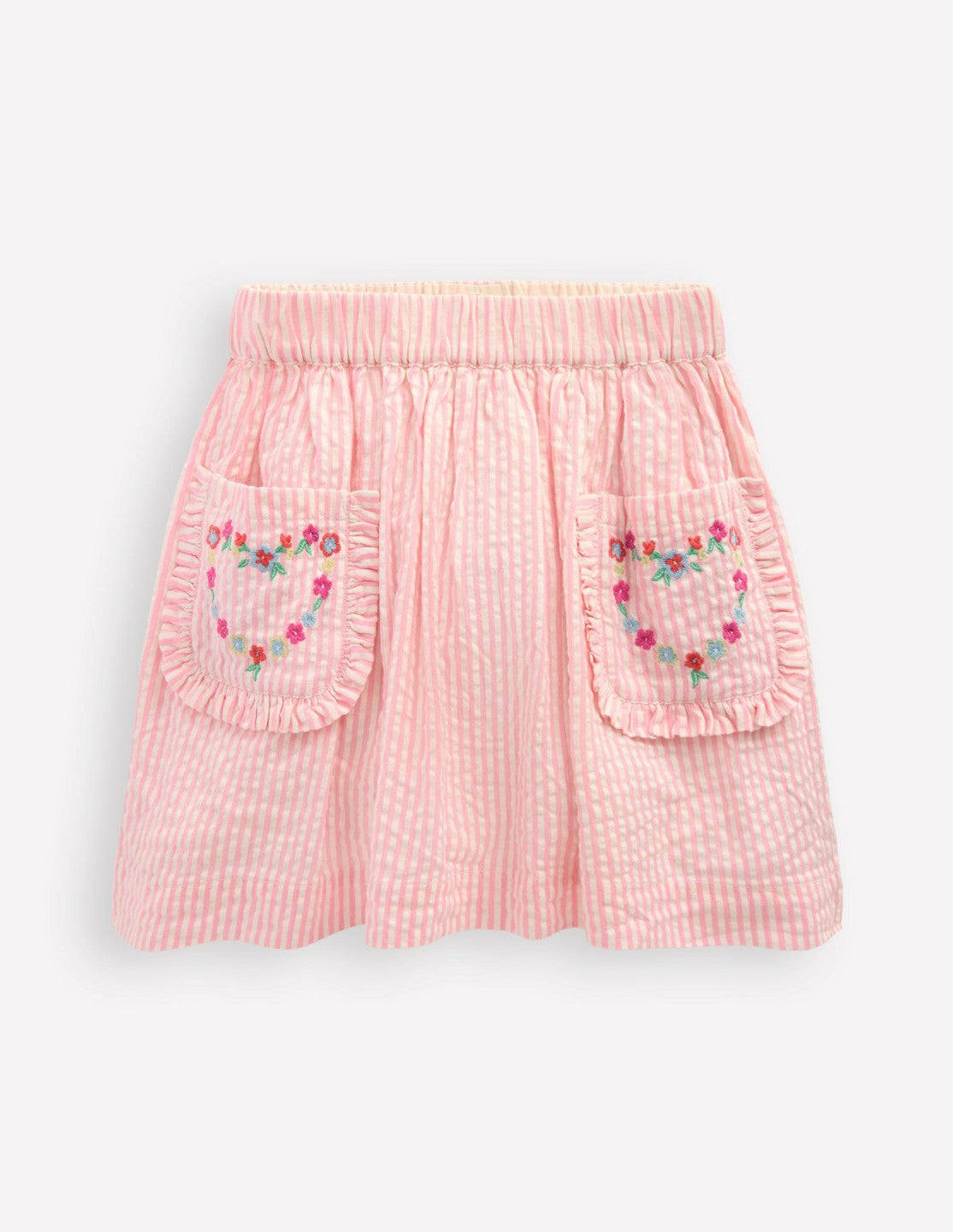Applique Pocket Skirt-Cosmos Pink Daisy Chain / Boden Discount