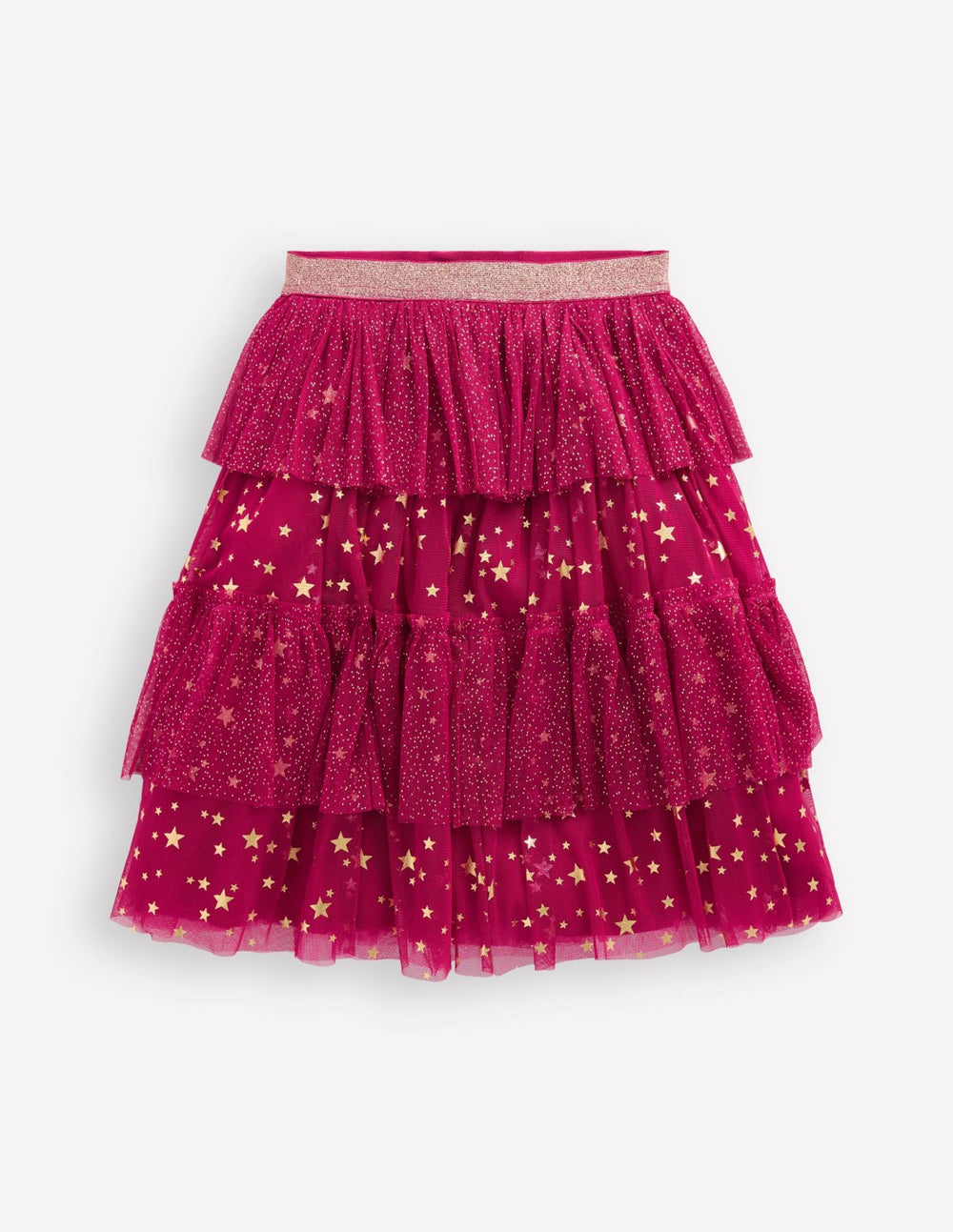 Tulle Ruffle Midi Skirt-Cherry Jam / Boden us