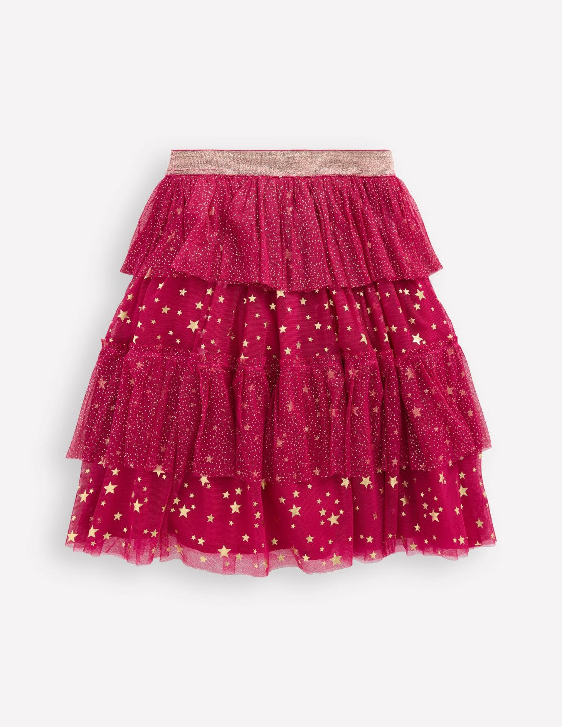 Tulle Ruffle Midi Skirt-Cherry Jam / Boden us