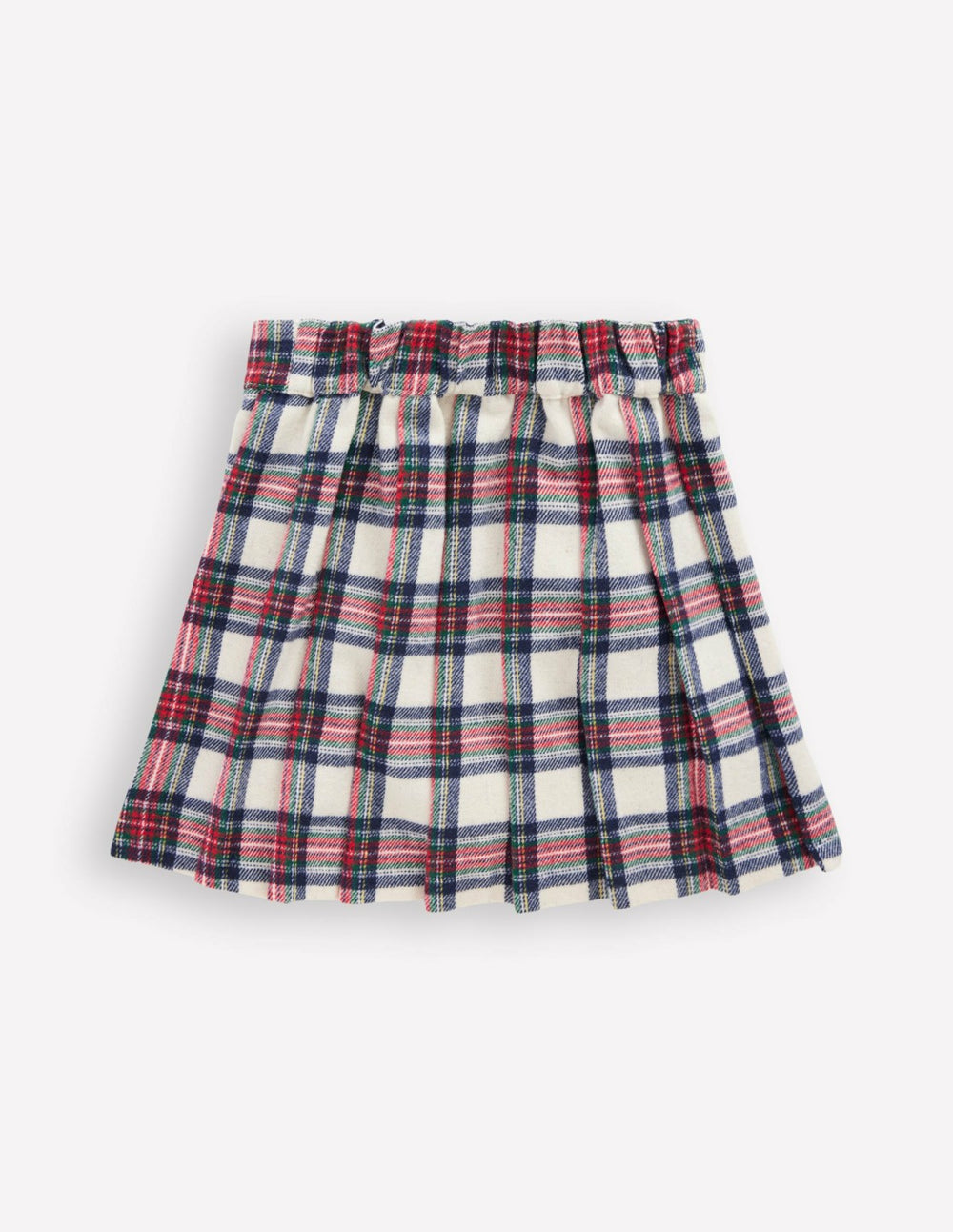 Fully Lined Button Kilt-Red and Soft Ivory Tartan / Boden Sale