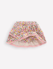 Ruffle Jersey Skort-Chalk Pink Spring Garden / Boden Outlet