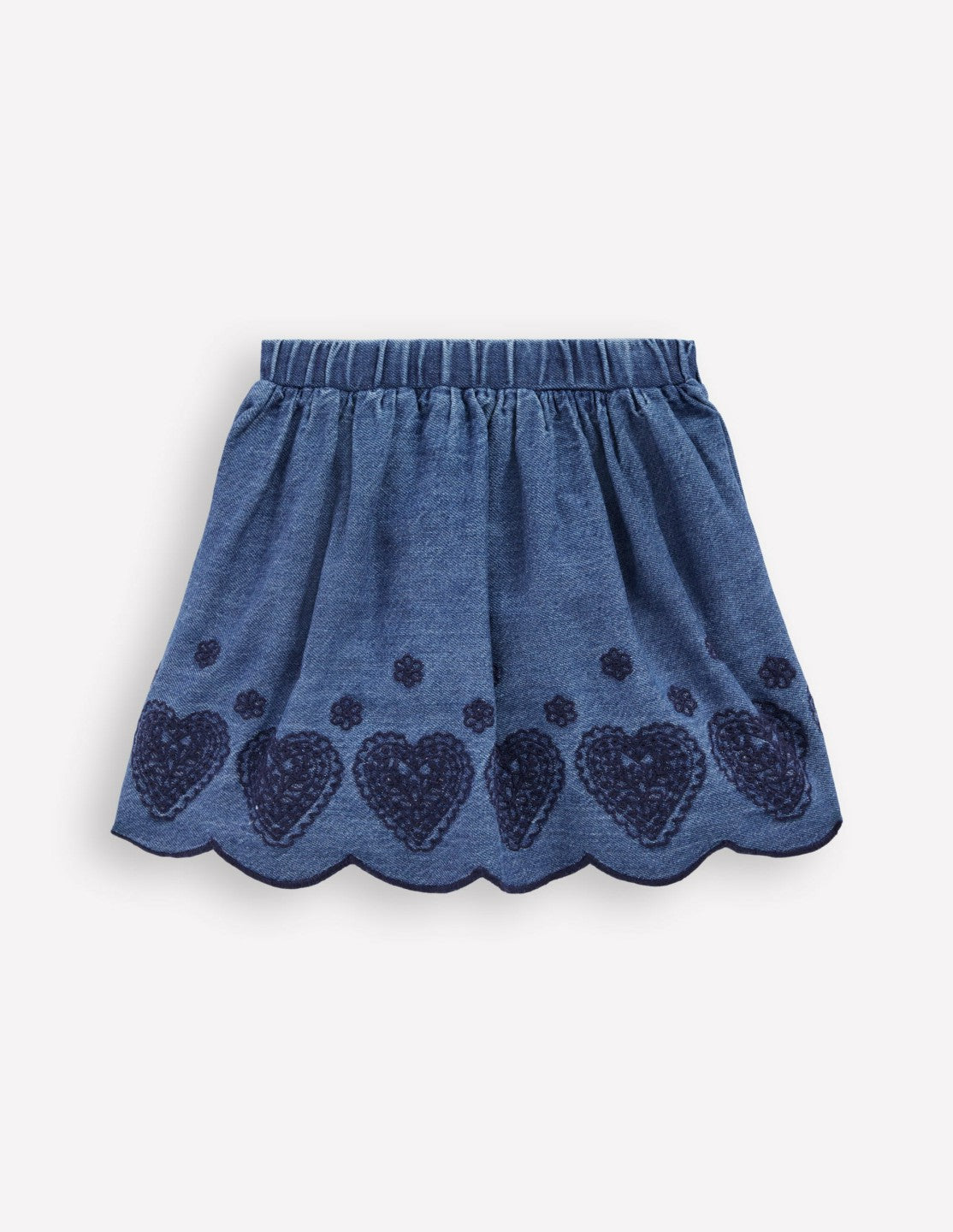 Embroidered Pull-on Skirt-Chambray / Boden On sale