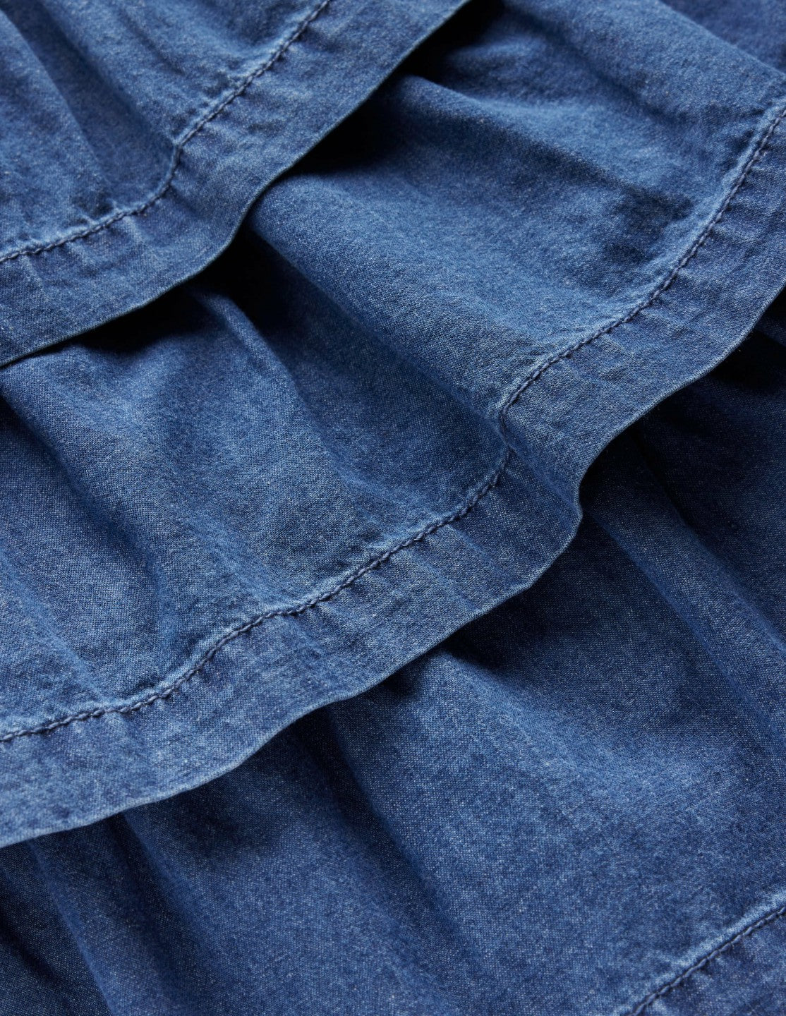 Ruffle Tiered Skirt-Mid Vintage Denim / Boden us