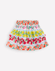 Tiered Woven Skirt-Rainbow Fruit Stripe / Boden