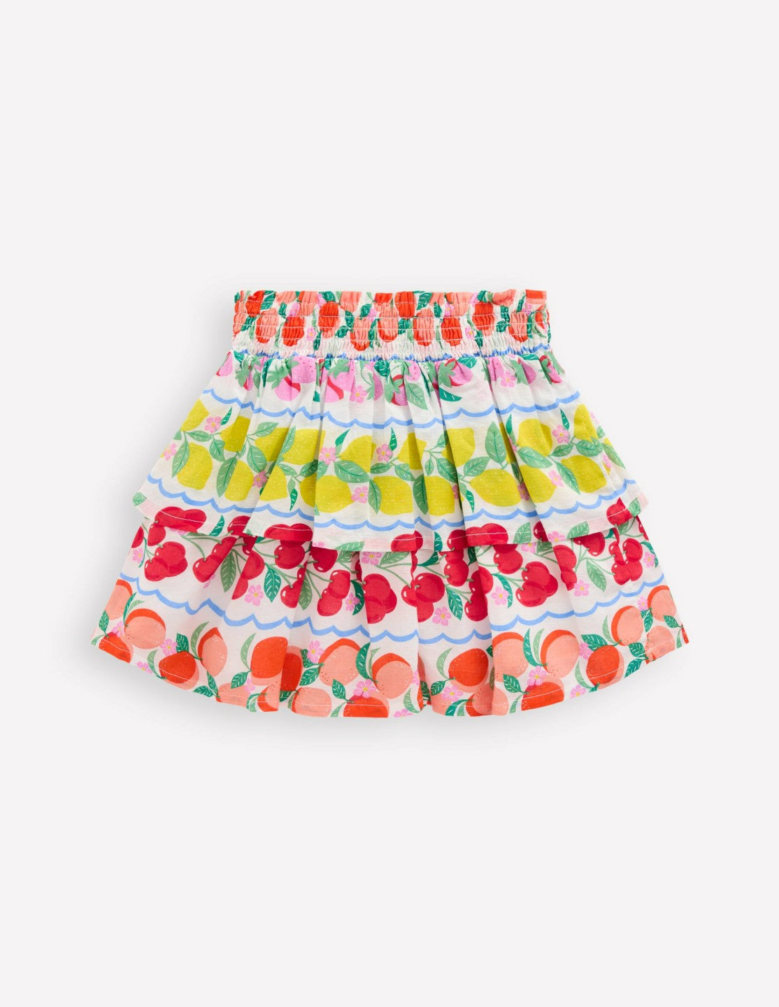 Tiered Woven Skirt-Rainbow Fruit Stripe / Boden