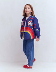 Fun Bomber Jacket-Navy Placement Rainbow Print / Boden Online