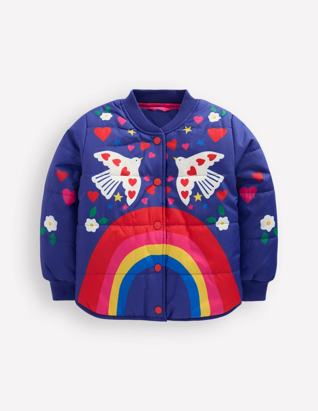 Fun Bomber Jacket-Navy Placement Rainbow Print / Boden Online