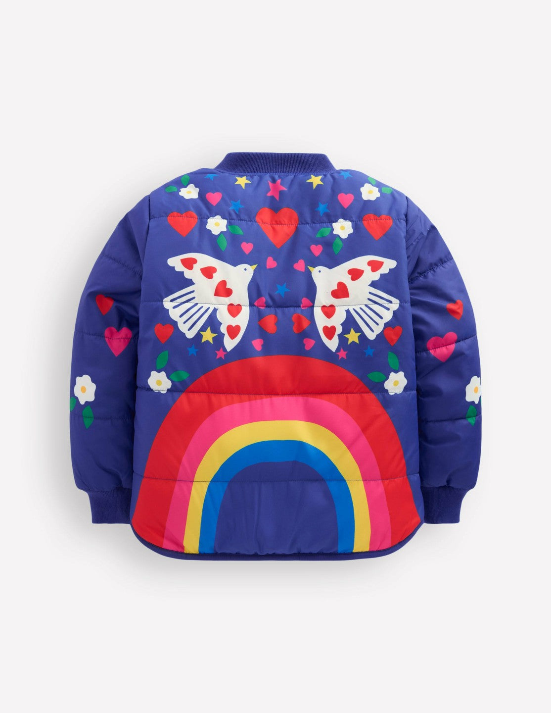 Fun Bomber Jacket-Navy Placement Rainbow Print / Boden Online