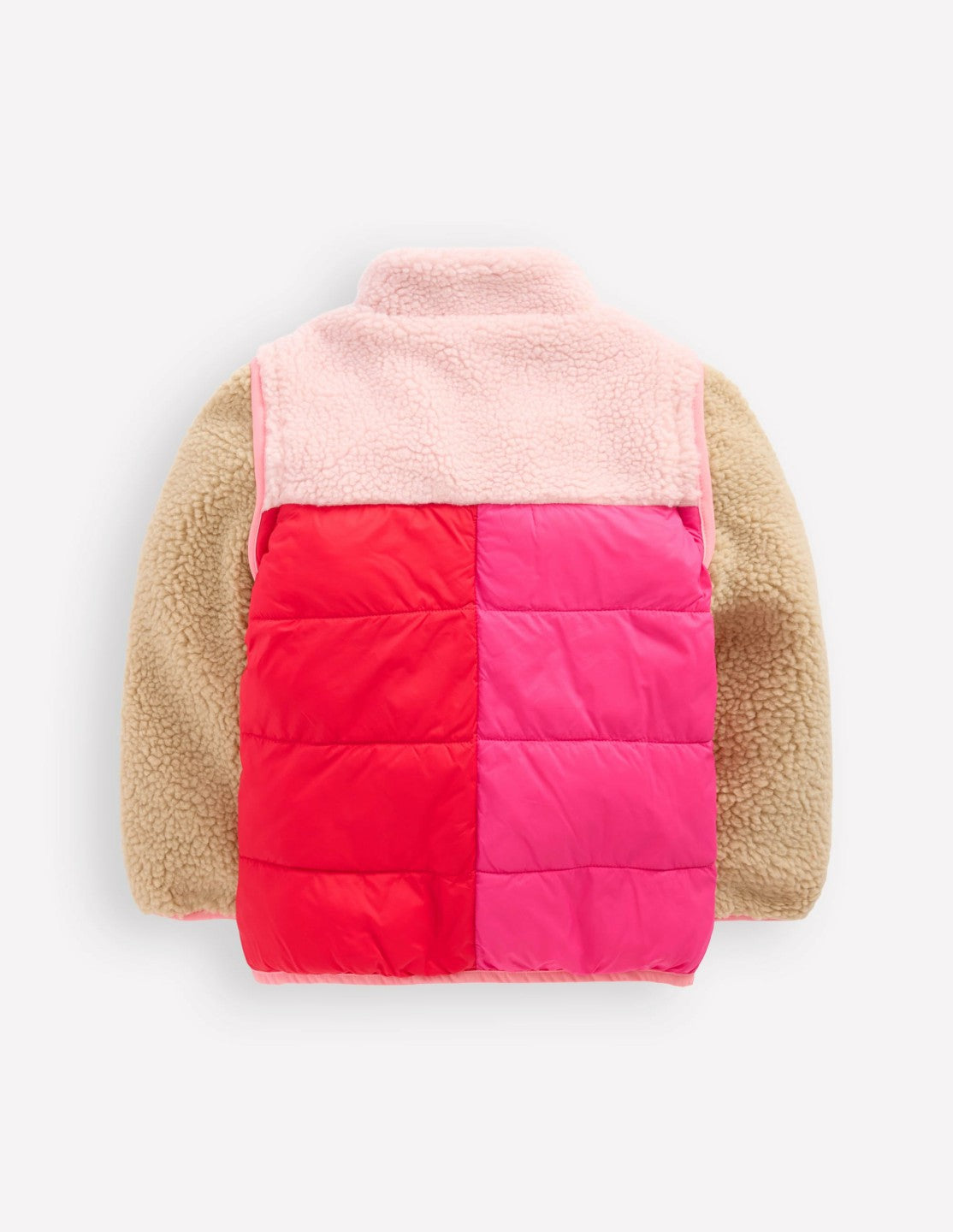 2-in-1 Borg Mix Jacket-Pink Borg Colourblock / Boden Discount