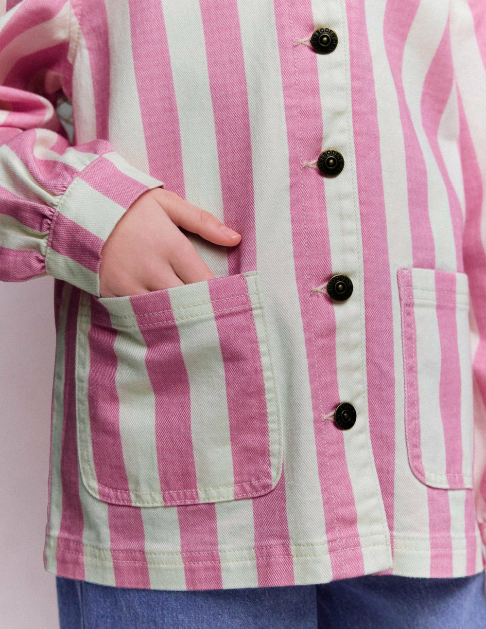 Denim Jacket-Pink Stripes / Boden On sale