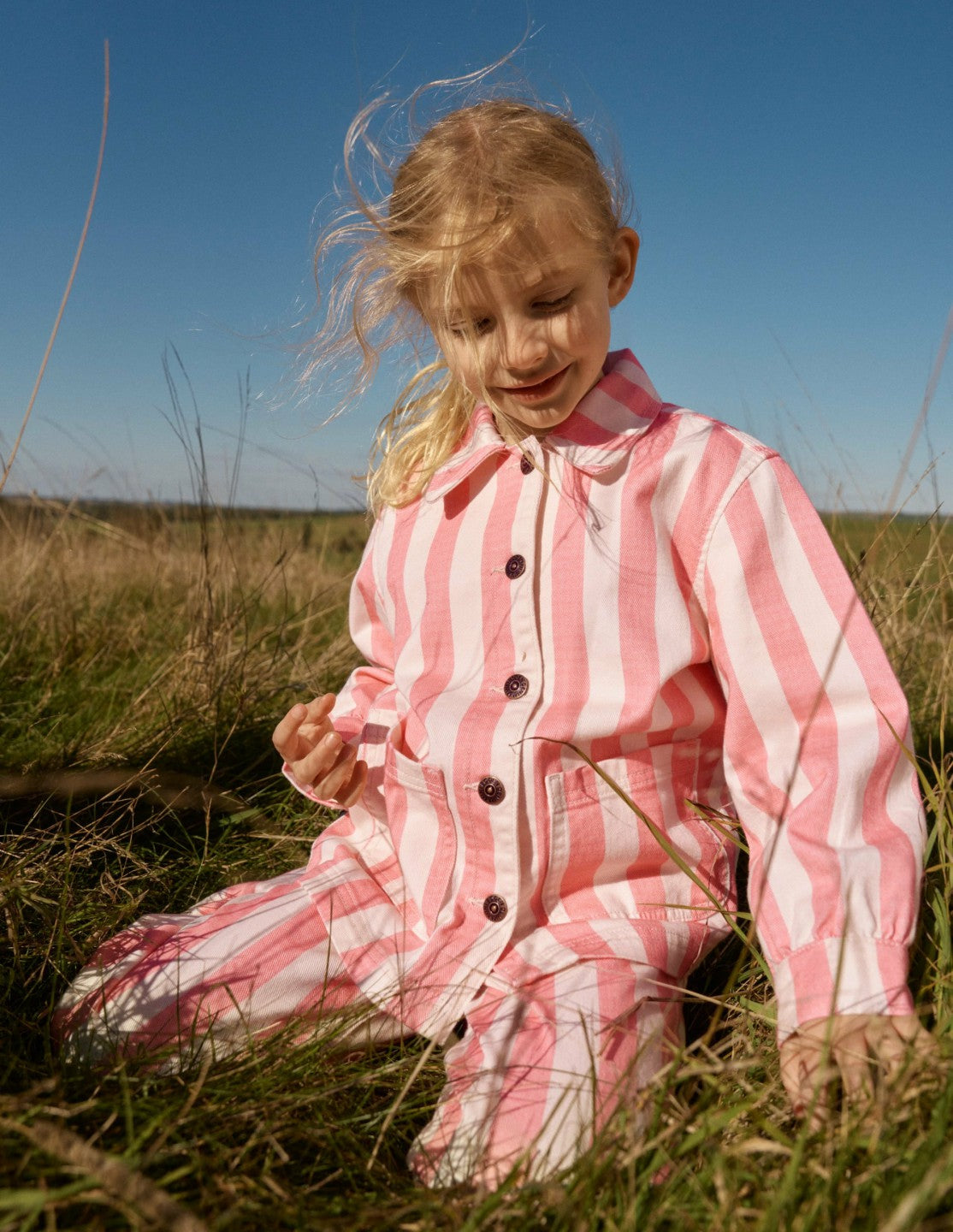 Denim Jacket-Pink Stripes / Boden On sale