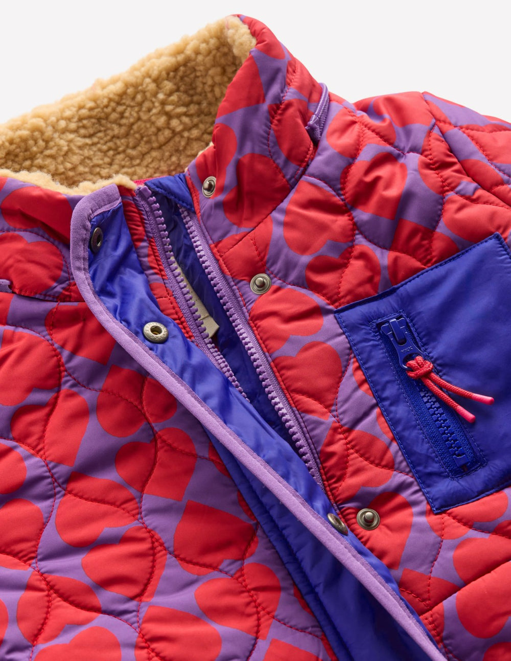 Cosy Longline Coat-Purple Heart Print / Boden us