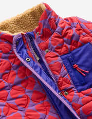 Cosy Longline Coat-Purple Heart Print / Boden us
