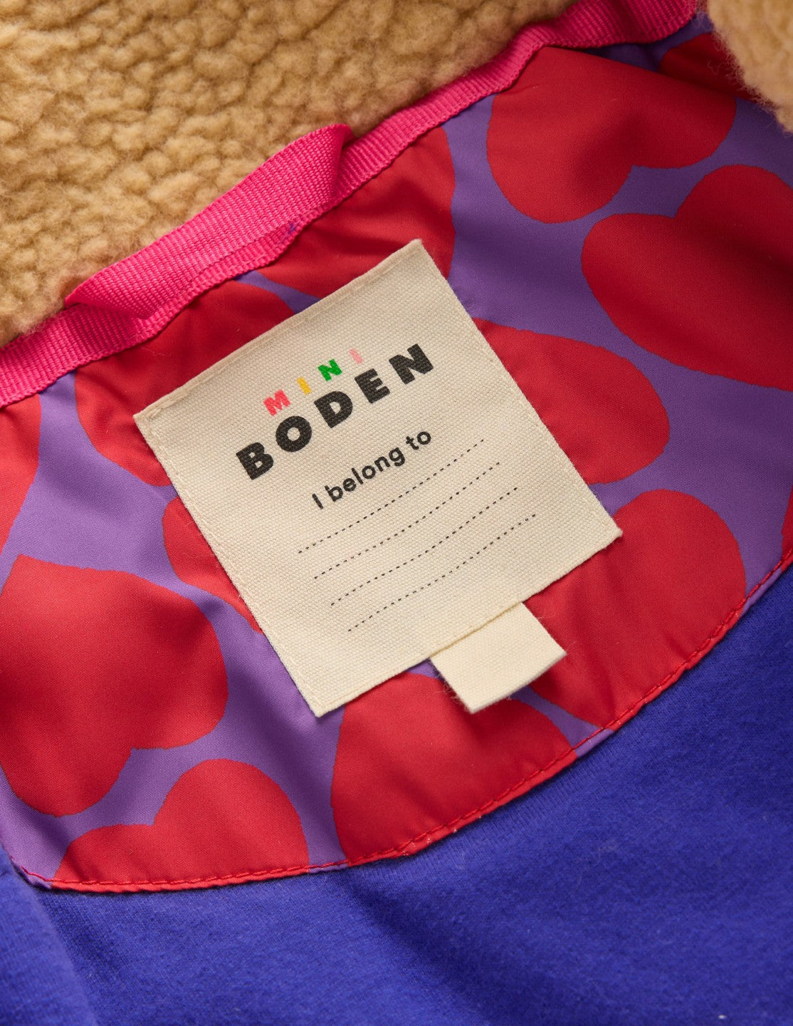 Cosy Longline Coat-Purple Heart Print / Boden us