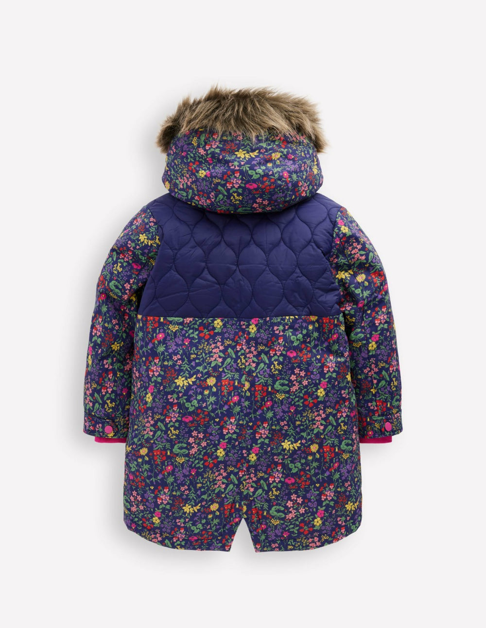 Joni Quilted Parka Coat-Blue Flower Meadow / Boden Outlet