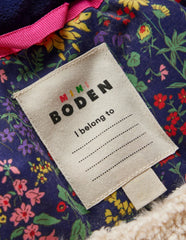 Joni Quilted Parka Coat-Blue Flower Meadow / Boden Outlet