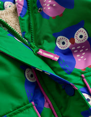 Sherpa Lined Anorak-Rich Emerald Geo Owls / Boden Discount