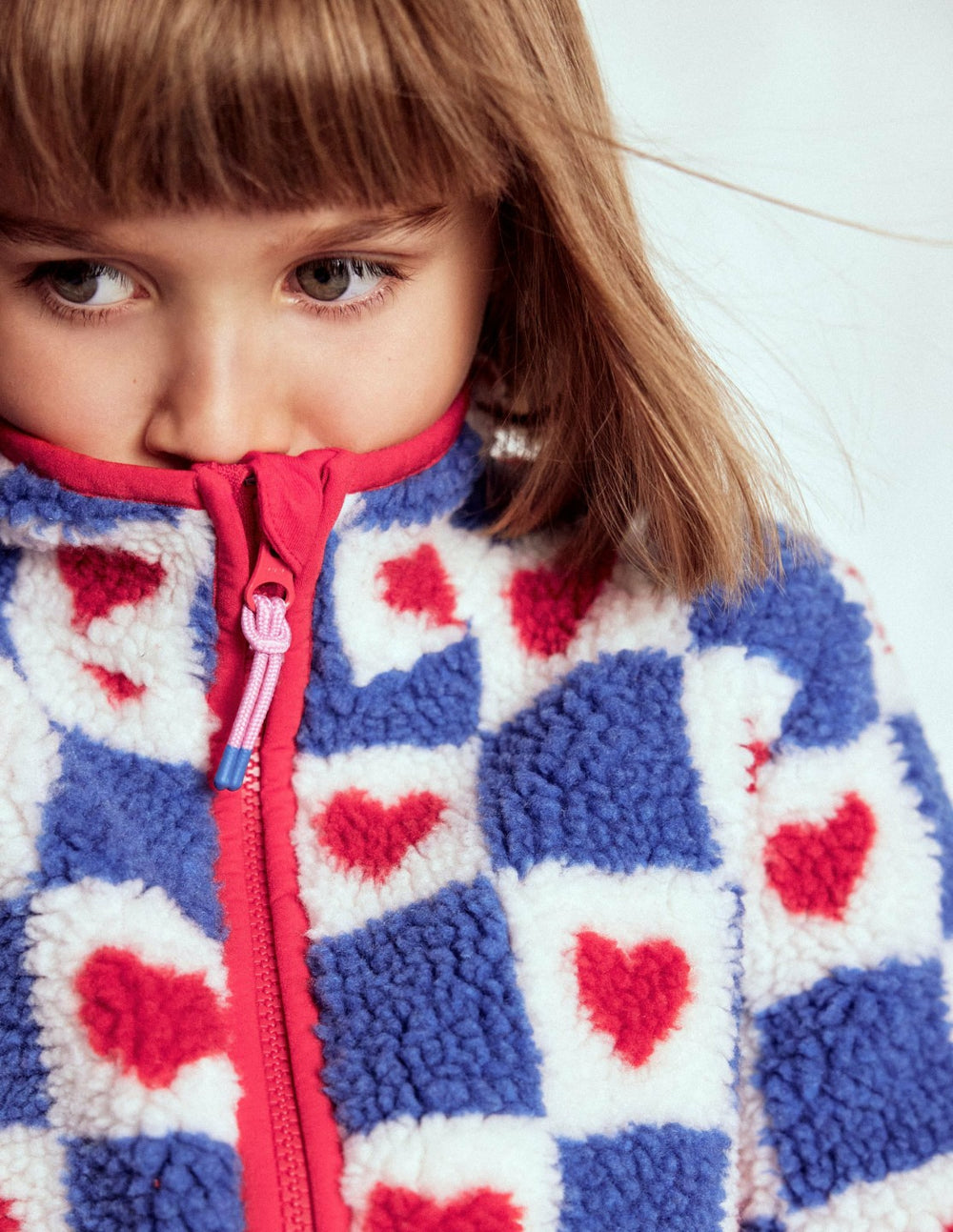 Eden Borg Zip-Through Jacket-Blue Heart Stamp / Boden On sale