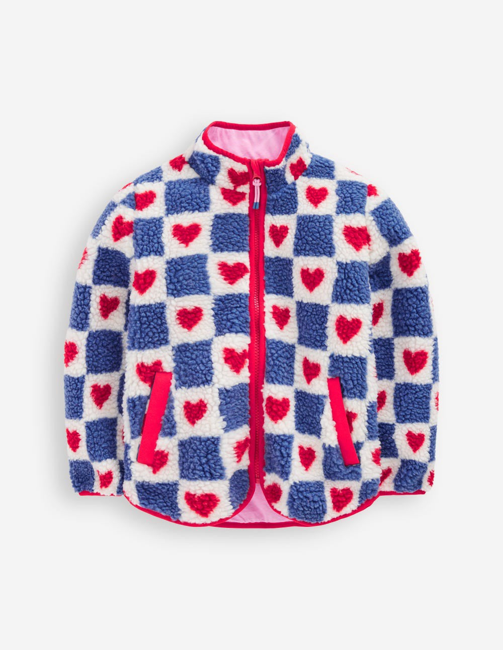Eden Borg Zip-Through Jacket-Blue Heart Stamp / Boden On sale